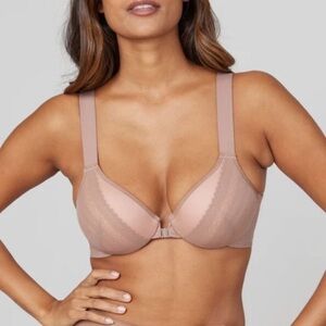 NWT Spanx Bralellujah Illusion Lace Full Coverage Bra in Cafe Au Lait